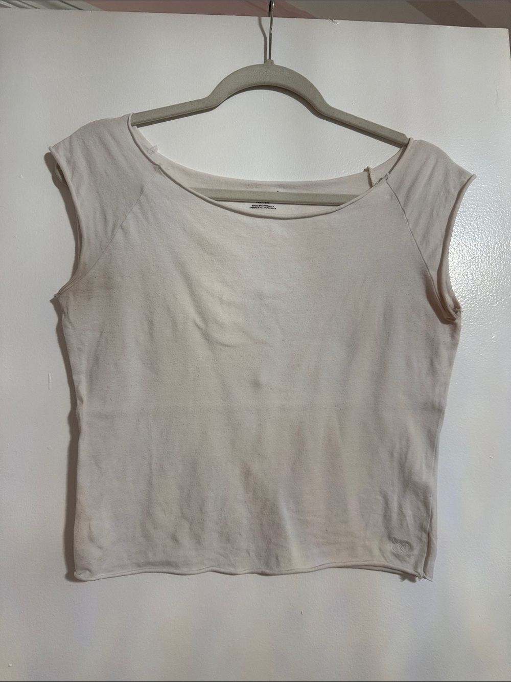 Urban Outfitters Cream Scoop Neck Cap Sleeve Tank